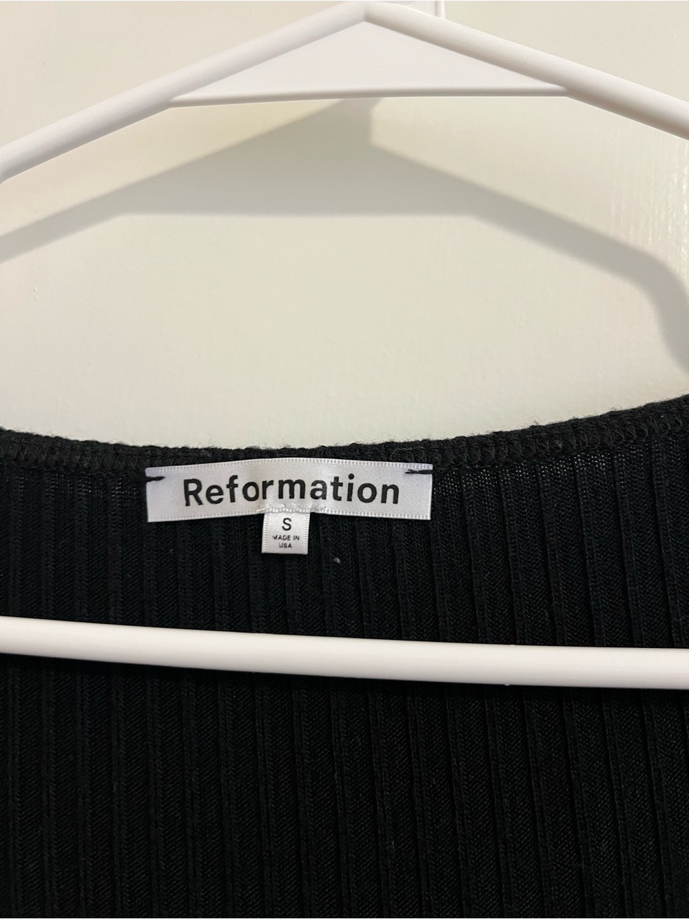 Reformation Percey Ribbed Knit Mini Dress in Black - Picture 5 of 5